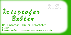 krisztofer babler business card